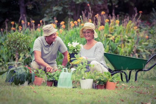 Gardeners Sands End working safely in a residential garden
